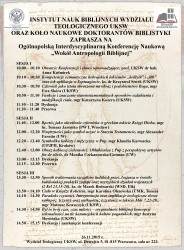 Plakat - "Wokół Antropologii Biblijnej"